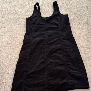 Black  corduroy Sleeveless Dress